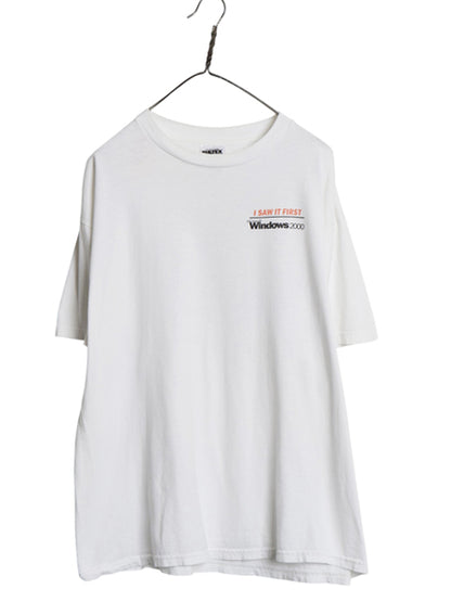00s ★ マイクロソフト Windows イラスト プリント Tシャツ メンズ XL / 古着 オールド 企業物 当時物 COMPAQ グラフィック コンピューター