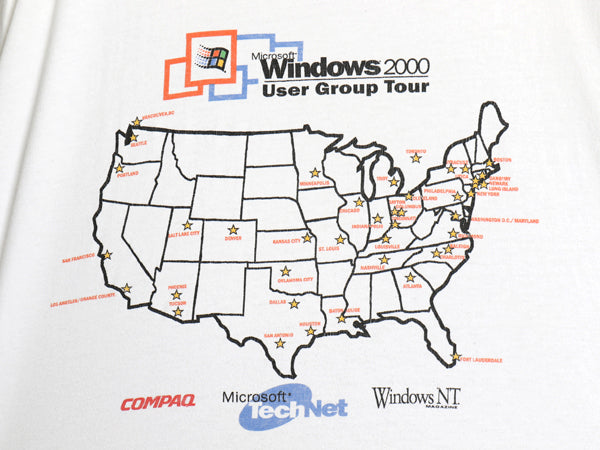 00s ★ マイクロソフト Windows イラスト プリント Tシャツ メンズ XL / 古着 オールド 企業物 当時物 COMPAQ グラフィック コンピューター
