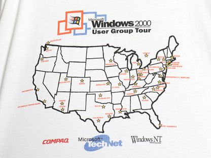 00s ★ マイクロソフト Windows イラスト プリント Tシャツ メンズ XL / 古着 オールド 企業物 当時物 COMPAQ グラフィック コンピューター