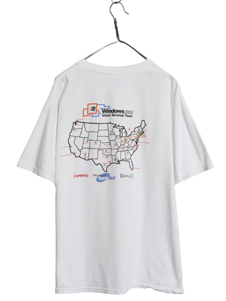 00s ★ マイクロソフト Windows イラスト プリント Tシャツ メンズ XL / 古着 オールド 企業物 当時物 COMPAQ グラフィック コンピューター
