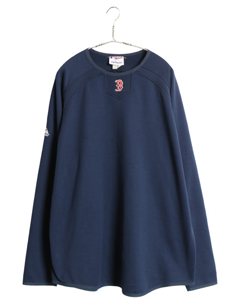 レッドソックス ジャージ プラクティス シャツ メンズ XL 程/ MLB オフィシャル マジェスティック ストレッチ 裏 フリース 大きいサイズ 紺