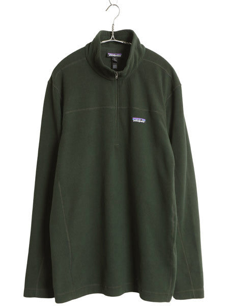 パタゴニア マイクロD ハーフジップ フリース プルオーバー メンズ XL / 25年製 アウトドア ロンT 長袖Tシャツ ハイネック 大きいサイズ 緑