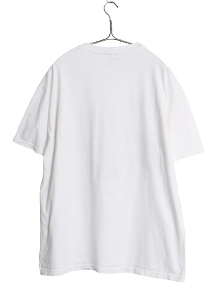 90s ネコ イラスト メッセージ プリント 半袖 Tシャツ メンズ レディース L / オールド アニマル アート グラフィック ヘビーウェイト 白
