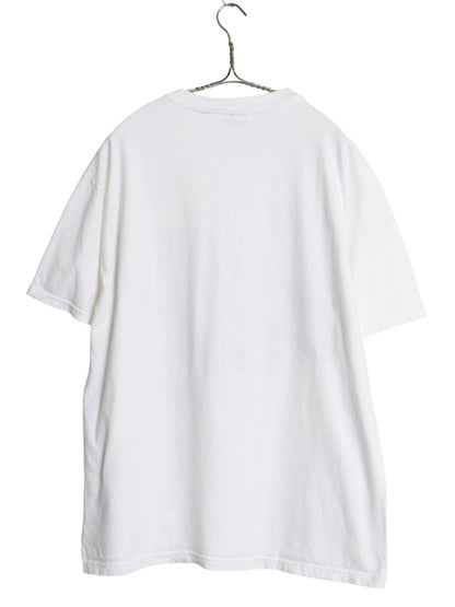 90s ネコ イラスト メッセージ プリント 半袖 Tシャツ メンズ レディース L / オールド アニマル アート グラフィック ヘビーウェイト 白