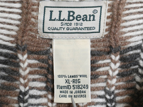 エルエルビーン ノルディック ニット セーター メンズ XL / アウトドア ラム ウール 丸ヨーク 求心柄 大きいサイズ 長袖ニット ナチュラル