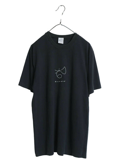 90s オーストラリア製 両面 アート イラスト プリント Tシャツ メンズ XL / オールド グラフィック トランペット ジャズ 大きいサイズ 黒