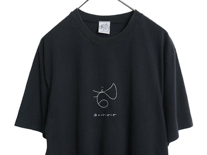 90s オーストラリア製 両面 アート イラスト プリント Tシャツ メンズ XL / オールド グラフィック トランペット ジャズ 大きいサイズ 黒