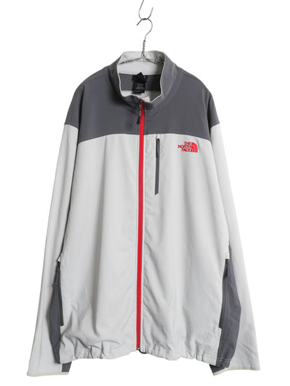 ノースフェイス フルジップ ソフトシェル ジャケット メンズ XXL 古着 アウトドア ストレッチ ジャンパー ブルゾン ジャージ 大きいサイズ