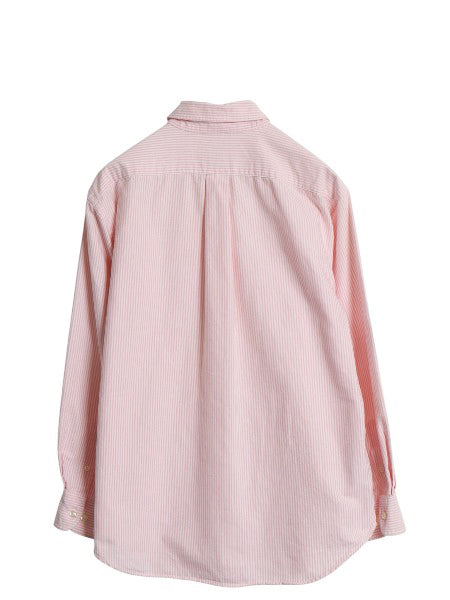 90s ローレン ラルフローレン ストライプ 長袖 ボタンダウン シャツ レディース XL オールド ポロ オックスフォード コットン 大きいサイズ