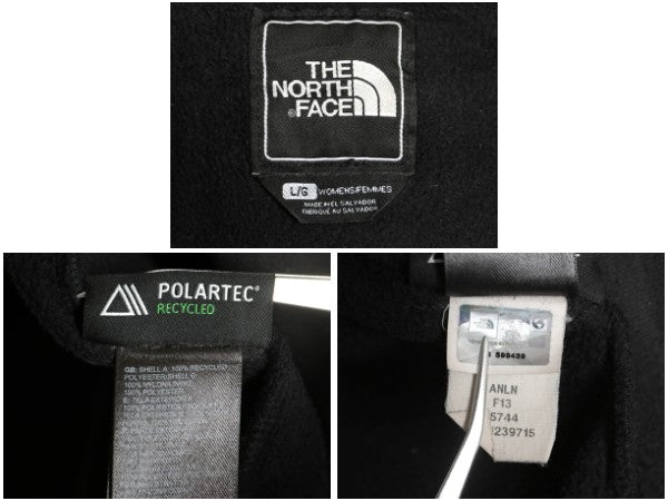 ノースフェイス フード付き デナリ ジャケット レディース L / アウトドア フリース ナイロン パーカー ジャンパー フルジップ ブルゾン 黒