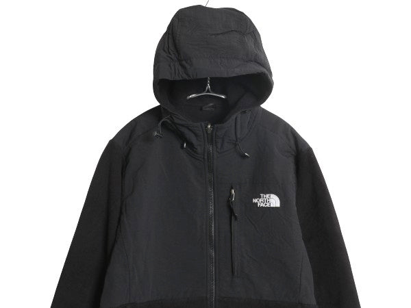 ノースフェイス フード付き デナリ ジャケット レディース L / アウトドア フリース ナイロン パーカー ジャンパー フルジップ ブルゾン 黒