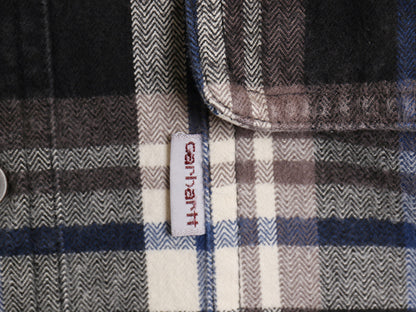 US企画 カーハート 長袖 ヘビー フランネル シャツ メンズ M / 古着 チェック ORIGINAL FIT ネルシャツ ワーク コットン ワンポイント 厚手