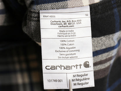 US企画 カーハート 長袖 ヘビー フランネル シャツ メンズ M / 古着 チェック ORIGINAL FIT ネルシャツ ワーク コットン ワンポイント 厚手