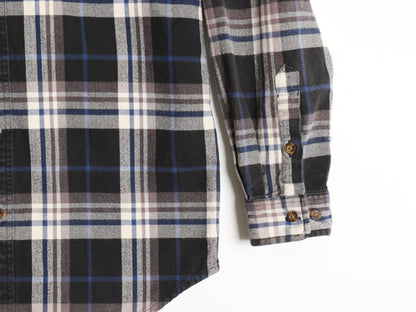 US企画 カーハート 長袖 ヘビー フランネル シャツ メンズ M / 古着 チェック ORIGINAL FIT ネルシャツ ワーク コットン ワンポイント 厚手
