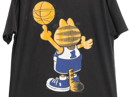80s 90s USA製 ガーフィールド 両面 プリント Tシャツ メンズ レディース L ヴィンテージ シングルステッチ キャラクター バスケ ブラック