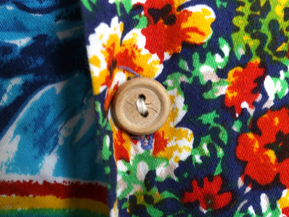 70s OP オーシャンパシフィック オープンカラー 半袖 アロハシャツ メンズ L 小さめ M ヴィンテージ 開襟 半袖シャツ ハワイアン ボックス