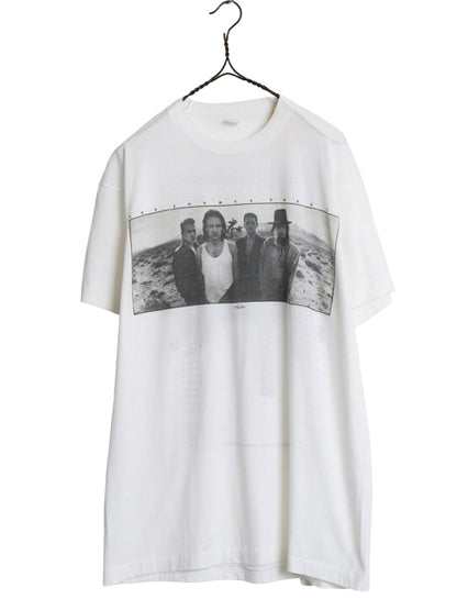 80s ★ U2 ツアー イラスト プリント Tシャツ メンズ XL 小さめ L / ヴィンテージ オフィシャル バンド ロック フォト シングルステッチ 白
