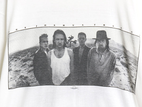 80s ★ U2 ツアー イラスト プリント Tシャツ メンズ XL 小さめ L / ヴィンテージ オフィシャル バンド ロック フォト シングルステッチ 白