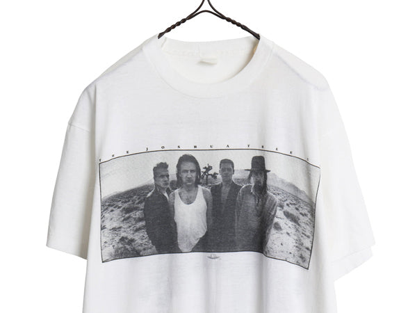 80s ★ U2 ツアー イラスト プリント Tシャツ メンズ XL 小さめ L / ヴィンテージ オフィシャル バンド ロック フォト シングルステッチ 白