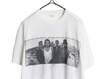 80s ★ U2 ツアー イラスト プリント Tシャツ メンズ XL 小さめ L / ヴィンテージ オフィシャル バンド ロック フォト シングルステッチ 白