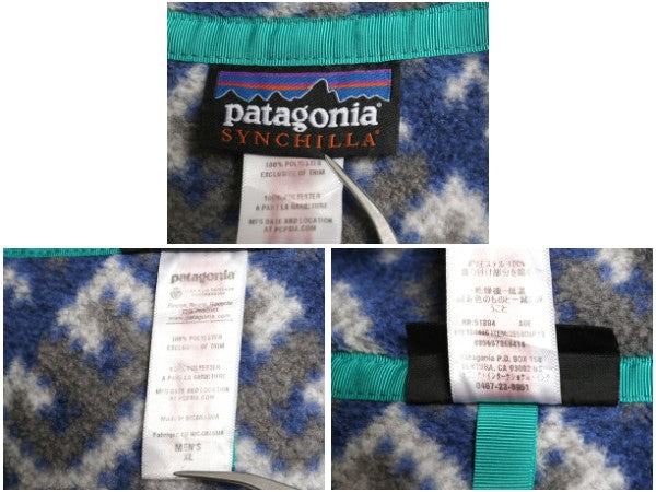 パタゴニア 総柄 ライトウェイト シンチラ スナップT メンズ XL / 古着 13年製 プルオーバー フリース ジャケット ジャンパー 大きいサイズ