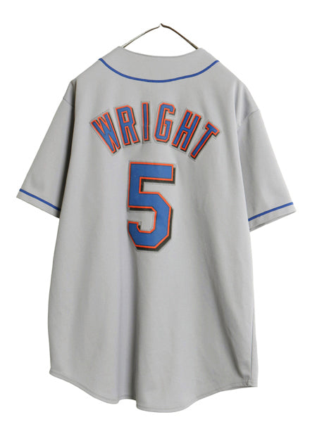 メッツ ベースボール シャツ メンズ XXL 程/ MLB オフィシャル マジェスティック 大リーグ ユニフォーム 半袖シャツ ジャージ 大きいサイズ