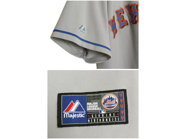 メッツ ベースボール シャツ メンズ XXL 程/ MLB オフィシャル マジェスティック 大リーグ ユニフォーム 半袖シャツ ジャージ 大きいサイズ