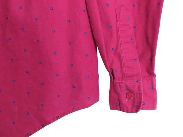 80s オールド ギャップ ドット 総柄 長袖 シャツ レディース S / ヴィンテージ 旧タグ コットン ブラウス 水玉 きれいめ カジュアル ピンク