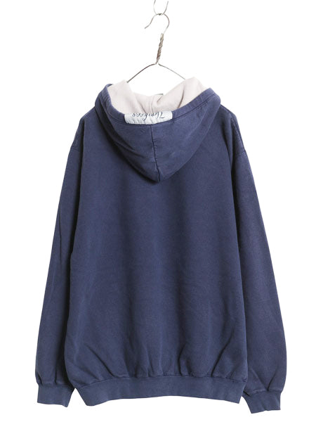 ヤンキース スウェット フード パーカー メンズ L 程/ MLB オフィシャル トレーナー 裏起毛 ヘビーウェイト 大リーグ シンプル ロゴ刺繍 紺