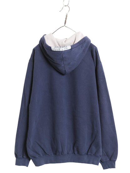 ヤンキース スウェット フード パーカー メンズ L 程/ MLB オフィシャル トレーナー 裏起毛 ヘビーウェイト 大リーグ シンプル ロゴ刺繍 紺