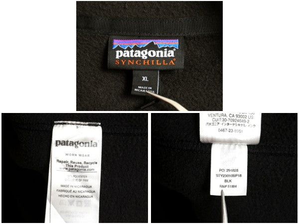 US企画 パタゴニア クラシック シンチラ フリース ベスト メンズ XL / 18年製 前開き フルジップ 重ね着 ハイネック ブラック 大きいサイズ