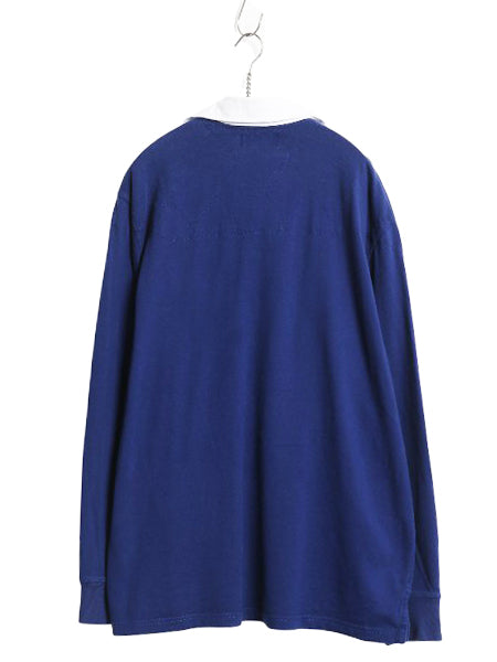 90s ポロ ラルフローレン 長袖 ラガーシャツ メンズ L オールド ラグビー 長袖シャツ ポロシャツ カットソー ワンポイント ヘビーウェイト