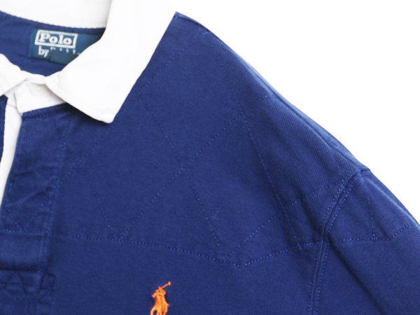 90s ポロ ラルフローレン 長袖 ラガーシャツ メンズ L オールド ラグビー 長袖シャツ ポロシャツ カットソー ワンポイント ヘビーウェイト