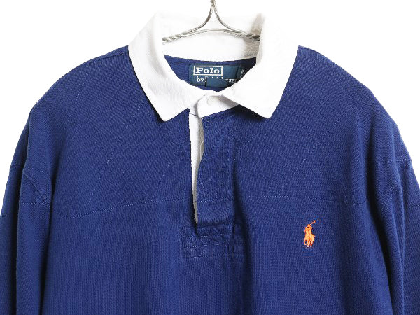 90s ポロ ラルフローレン 長袖 ラガーシャツ メンズ L オールド ラグビー 長袖シャツ ポロシャツ カットソー ワンポイント ヘビーウェイト