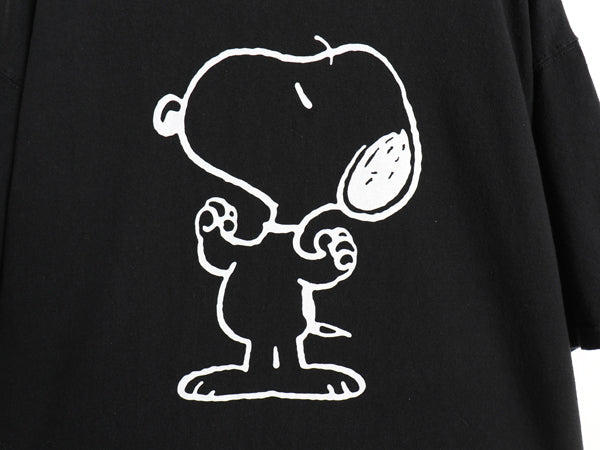 00s スヌーピー x チャンピオン イラスト プリント Tシャツ メンズ レディース L / 古着 オールド キャラクター 目付き ヘビーウェイト 黒