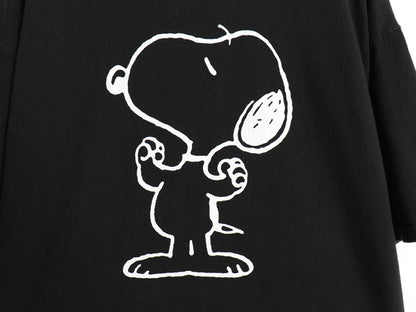 00s スヌーピー x チャンピオン イラスト プリント Tシャツ メンズ レディース L / 古着 オールド キャラクター 目付き ヘビーウェイト 黒