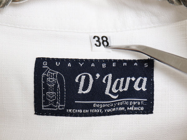 デッドストック 00s メキシコ製 キューバ シャツ メンズ M / オールド コットン リネン メキシカン グアヤベーラ ボックス 刺繍 長袖シャツ