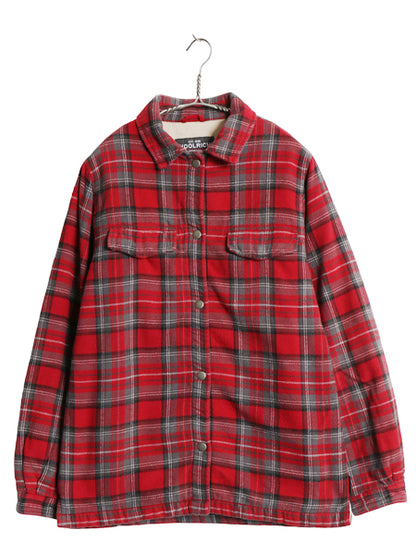 ウールリッチ チェック フランネル シャツ ジャケット レディース S / 古着 アウトドア フリース ライナー付き ネルシャツ マルチカラー 赤