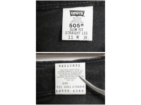00s USA製 リーバイス 505 ブラック デニム パンツ 実寸 33 33 メンズ ボーイズ / オールド ストレッチ ジーンズ スリム ストレート 赤タブ