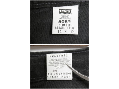 00s USA製 リーバイス 505 ブラック デニム パンツ 実寸 33 33 メンズ ボーイズ / オールド ストレッチ ジーンズ スリム ストレート 赤タブ