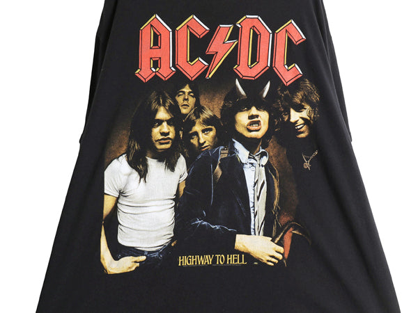 00s ★ AC/DC プリント Tシャツ メンズ XL / 古着 オールド グラフィック イラスト バンド ロック ヘビーウェイト 大きいサイズ ブラック 
