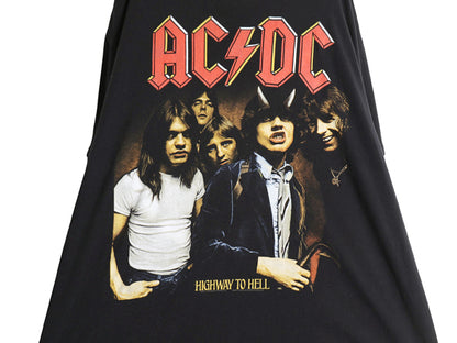 00s ★ AC/DC プリント Tシャツ メンズ XL / 古着 オールド グラフィック イラスト バンド ロック ヘビーウェイト 大きいサイズ ブラック 