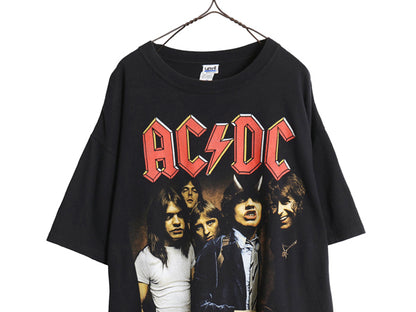 00s ★ AC/DC プリント Tシャツ メンズ XL / 古着 オールド グラフィック イラスト バンド ロック ヘビーウェイト 大きいサイズ ブラック 