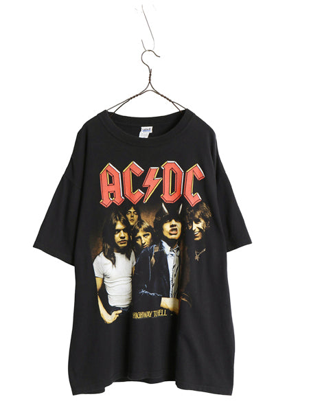 00s ★ AC/DC プリント Tシャツ メンズ XL / 古着 オールド グラフィック イラスト バンド ロック ヘビーウェイト 大きいサイズ ブラック 