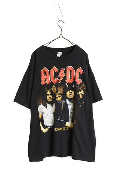 00s ★ AC/DC プリント Tシャツ メンズ XL / 古着 オールド グラフィック イラスト バンド ロック ヘビーウェイト 大きいサイズ ブラック 