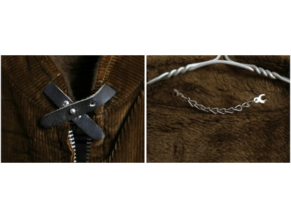 60s 70s USA製 ★MIGHTY MAC コーデュロイ ボート ジャケット メンズ L 程/ ヴィンテージ 裏ボア フルジップ セーリング ハーフ コート 茶