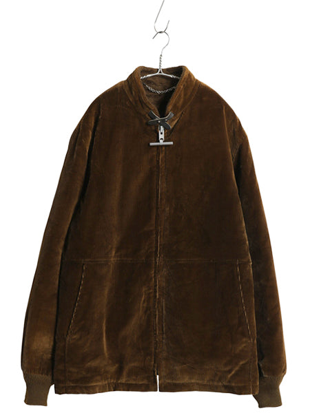 60s 70s USA製 ★MIGHTY MAC コーデュロイ ボート ジャケット メンズ L 程/ ヴィンテージ 裏ボア フルジップ セーリング ハーフ コート 茶