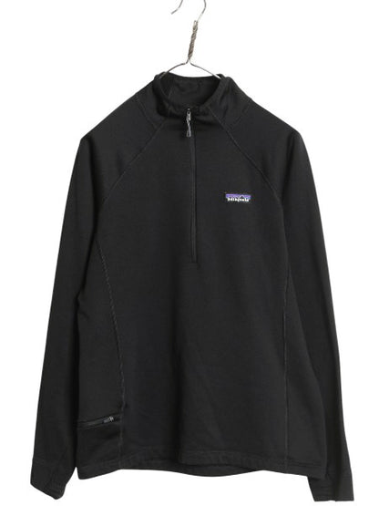 パタゴニア クロストレック ジャケット レディース M 古着 18年製 プルオーバー カットソー ストレッチ 裏 フリース ハーフジップ ロンT 黒