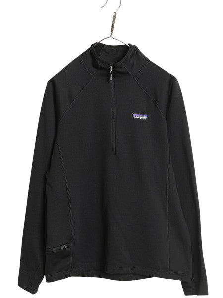 パタゴニア クロストレック ジャケット レディース M 古着 18年製 プルオーバー カットソー ストレッチ 裏 フリース ハーフジップ ロンT 黒