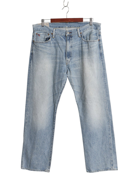 ポロ ラルフローレン デニム パンツ メンズ 35 30 / ヴィンテージ 加工 ジーンズ ジーパン ルーズ ストレート ヒゲ アタリ 赤耳 革パッチ 